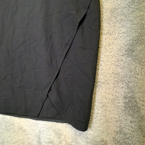 DKNY Womens Ponte Knit Mini Skirt Pencil Navy Blue Faux Wrap Stretch SZ 12 1524 - Picture 2 of 14